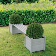 Planters with bridge bench grey