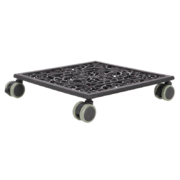 Indoor cast iron square plant trolley L