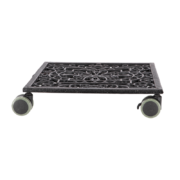 Indoor cast iron square plant trolley L