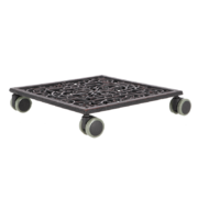 Indoor cast iron square plant trolley L