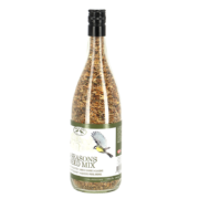 Bouteille de vin remplie de graines à saupoudrer