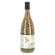 Bouteille de vin remplie de graines à saupoudrer