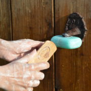 Nail brush on rope