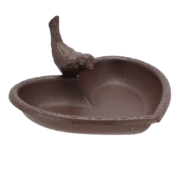 Bain d'oiseau cœur en fonte