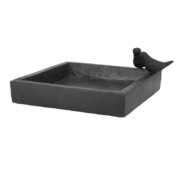 Square terrazzo bird bath