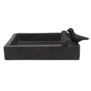 Square terrazzo bird bath