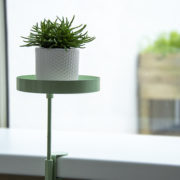 Plateau rebord de fenêtre rond vert S
