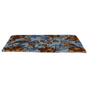 Deurmat kokos floraal blauw L