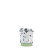 Three pots on tray with bee print