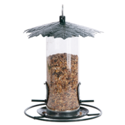 Silo feeder with leaf roof