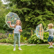 Kids umbrella transparent butterflies