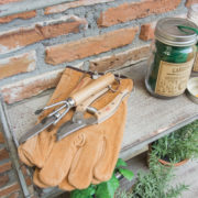 Etiquettes plantes en bois dans un bocal