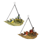 Leaf shaped hanging bird bath