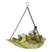 Leaf shaped hanging bird bath