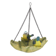Leaf shaped hanging bird bath