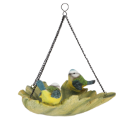 Leaf shaped hanging bird bath