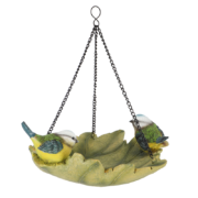 Leaf shaped hanging bird bath