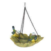 Leaf shaped hanging bird bath