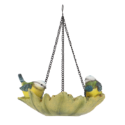 Leaf shaped hanging bird bath