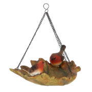 Leaf shaped hanging bird bath