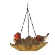 Leaf shaped hanging bird bath