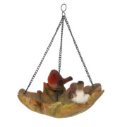 Leaf shaped hanging bird bath
