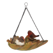 Leaf shaped hanging bird bath