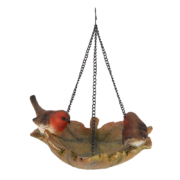 Leaf shaped hanging bird bath