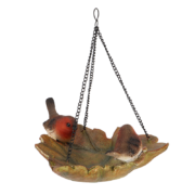 Leaf shaped hanging bird bath