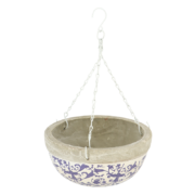 Aged Ceramic Hanging Basket
