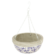 Aged Ceramic Hanging Basket