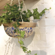 Aged Ceramic Hanging Basket