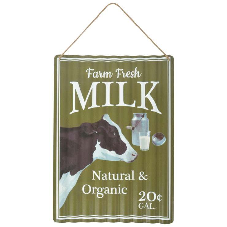 Wellblechschild Milch