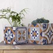 Carreaux de ciment pot à fleurs L