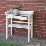 Garden work bench white