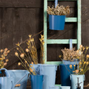 50 Blautöne Blumentopfset Zink
