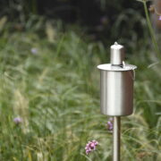Lampe à huile sur pique acier inoxydable