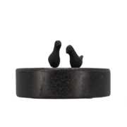 Round terrazzo bird bath