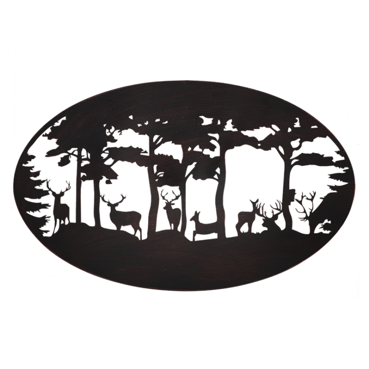 Wanddekoration oval Hirsche