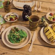 Eenmalig palmblad bord set van 8 L
