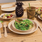 Eenmalig palmblad bord set van 8 L