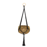 Macramé plantenhanger  zwart L