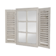 Mirror window with doors
