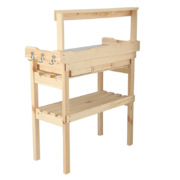 Potting table with rack natural