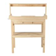 Potting table with rack natural