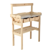 Potting table with rack natural