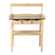 Potting table with rack natural
