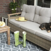 Beige white graphic garden carpet