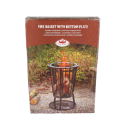 Fire basket with bottom plate k/d