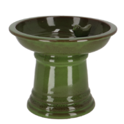 Bain oiseau céram. sur pied vert S